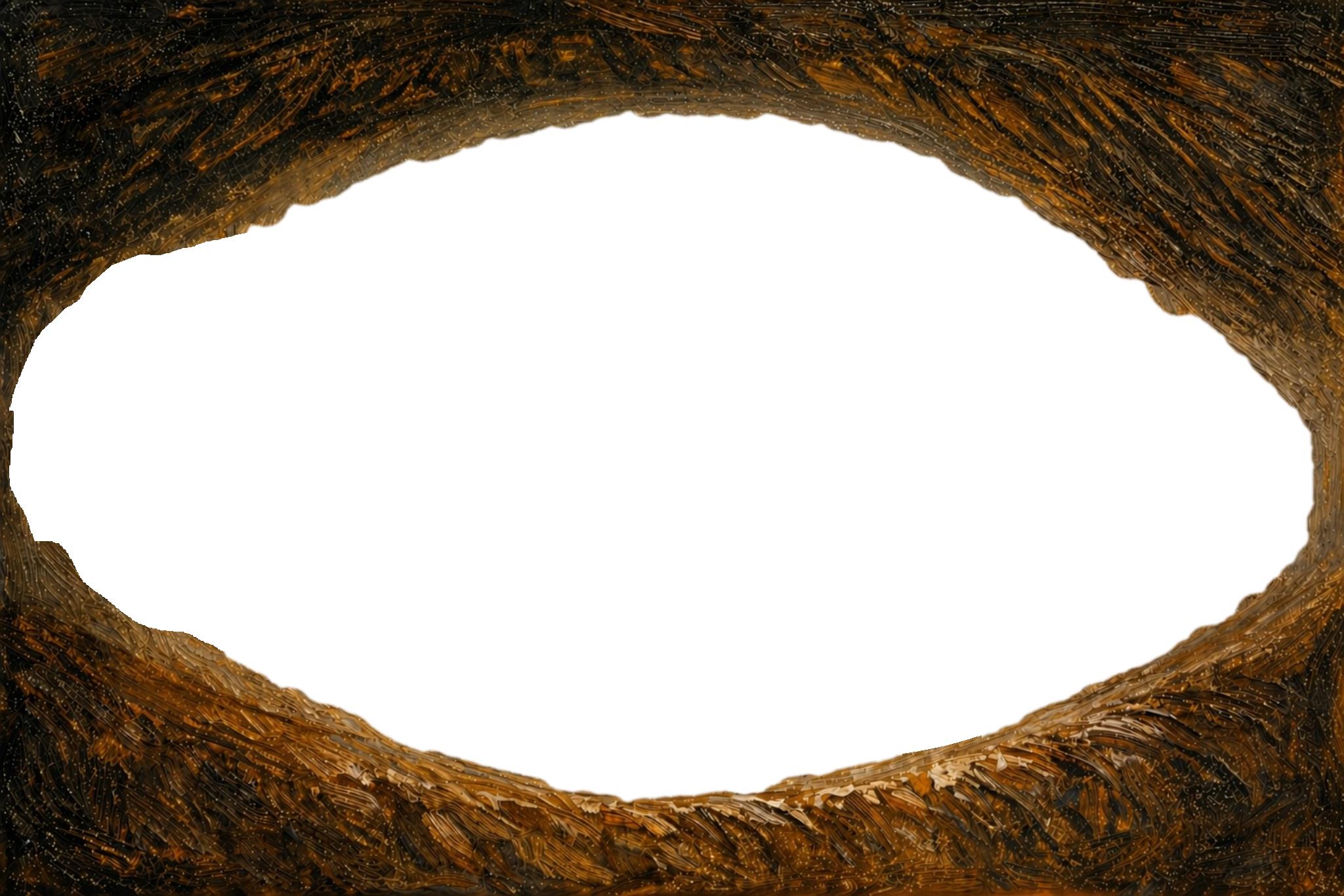 Painterly close-up of an eye with the moon as its pupil